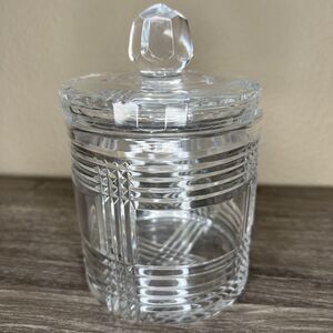 Vintage World's Finest Imperlux Hand Cut Lead Crystal Biscuit Jar with Lid 7"